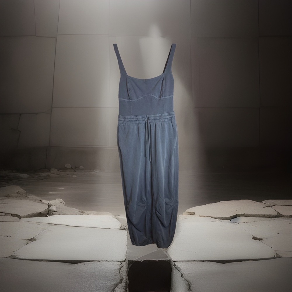FP Movement Jumpsuit Wide Leg Athleisure One Piece Blue Lounge Womens NWT Size M - Picture 1 of 16